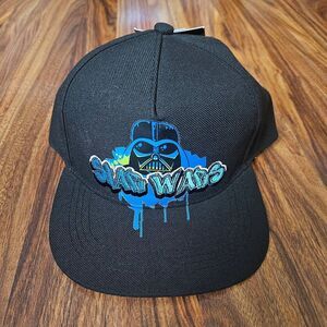 Box Lunch Black Star Wars Graffiti Style Darth Vader Youth Sized Hat